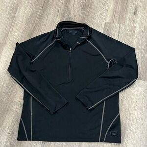 REI Large Thermal Half Zip Black Layer Sweater Pullover Hiking Tactical Top